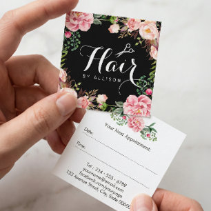 Carte De Rendez-vous Styliste de cheveux Beauté Salon Chic Floral Nomin