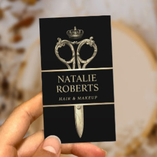 Carte De Rendez-vous Styliste de cheveux Royal Gold ciseau Beauté Salon