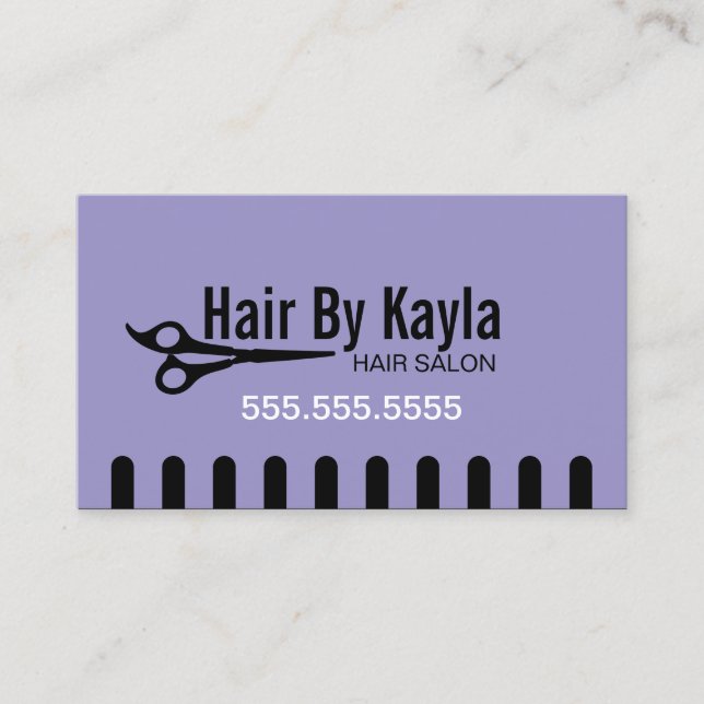 Carte De Rendez-vous Styliste de salon de cheveux avec Lavande de rende (Devant)