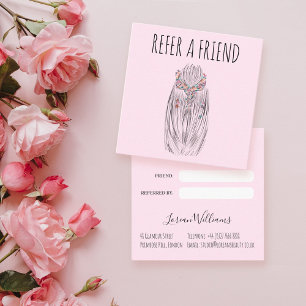 Carte De Rendez-vous Styliste Pastel Hair Styliste Braid Hairstyle Fleu