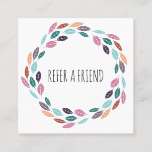 Carte De Rendez-vous Stylo Pastel Leafy Hair Styliste Floral Wreath