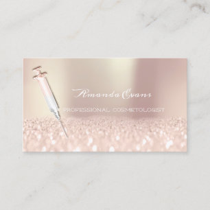 Carte De Rendez-vous Syringe Rose Parties scintillant effet Injections