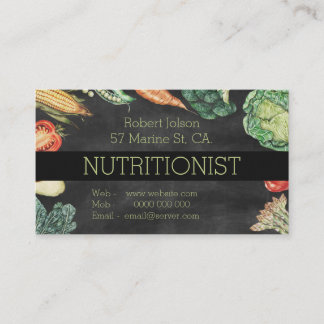 Carte De Rendez-vous Tableau noir de nutritionniste et légumes Professi