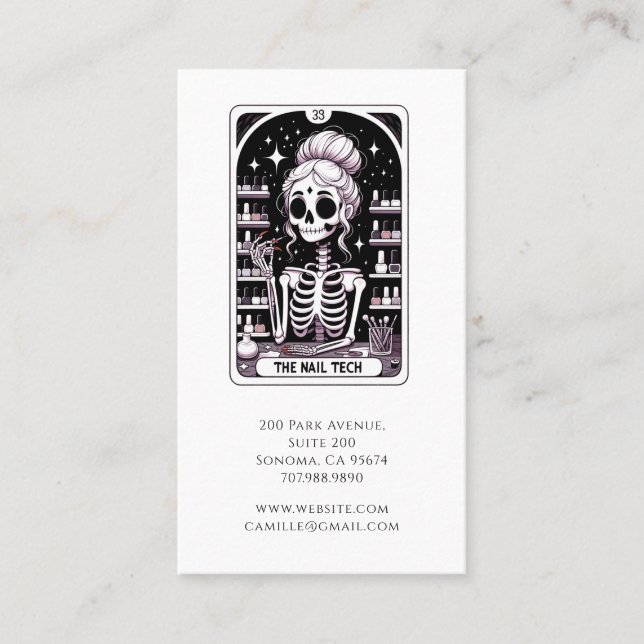Carte De Rendez-vous Technicien de ongles de Tarot Business & Rendez-vo (Devant)