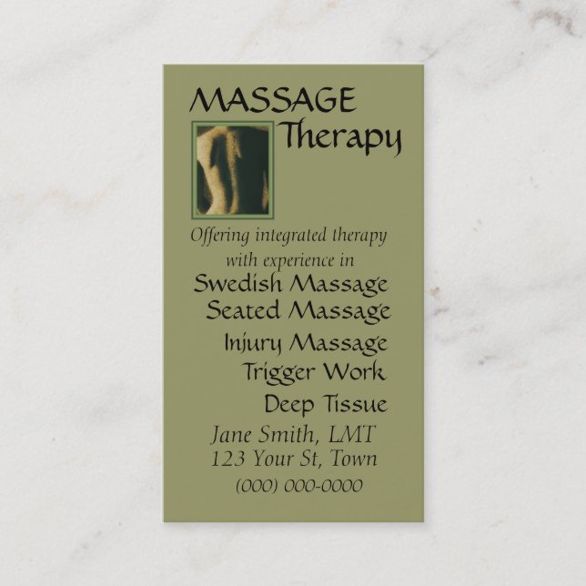 Carte De Rendez-vous Thérapie de massage (Devant)