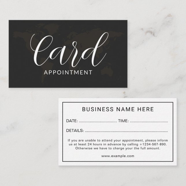 Carte De Rendez-vous Timeless Professional Elegant Custom (Devant / Derrière)