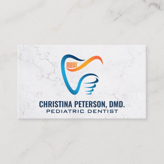 Carte De Rendez-vous Tooth Brush Dental Logo | Health Care (Devant)