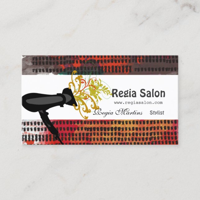 Carte De Rendez-vous Traçages artistiques de salon de motif de coiffeur (Devant)