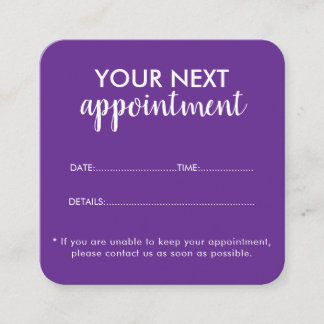 Carte De Rendez-vous Trendy Modern Salon Appointment Reminder Card