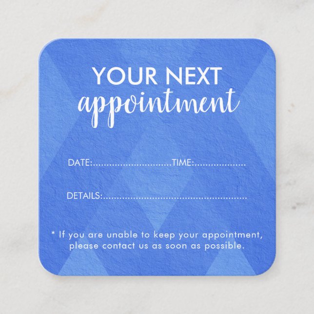 Carte De Rendez-vous Trendy Modern Salon Appointment Reminder Card (Devant)