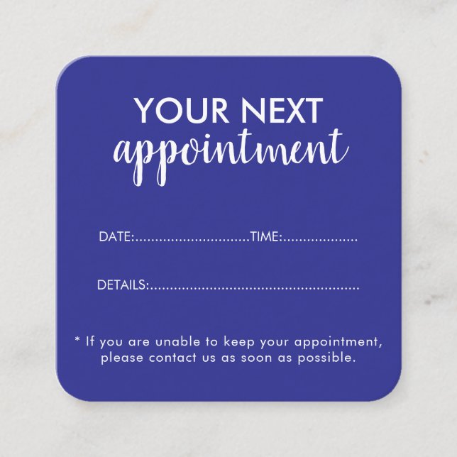 Carte De Rendez-vous Trendy Modern Salon Appointment Reminder Card (Devant)