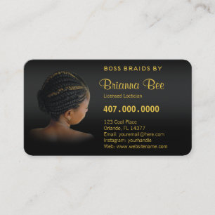 Carte De Rendez-vous Tresses de tresseuse d'Afro-américain