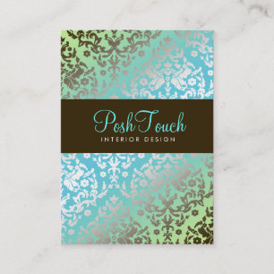 Carte De Rendez-vous turquoise et chaux de la damassé 311-Dazzling
