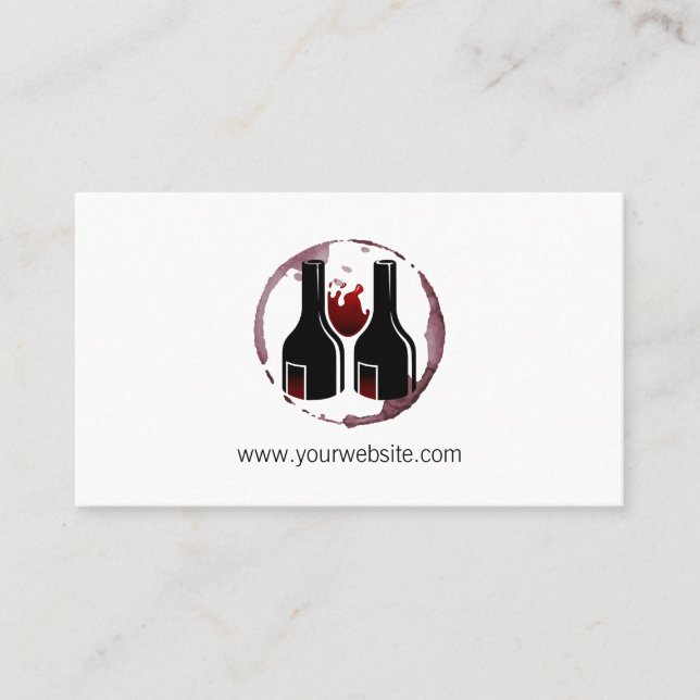 Carte De Rendez-vous Verre à vin et bouteilles | Tache de vin  (Devant)
