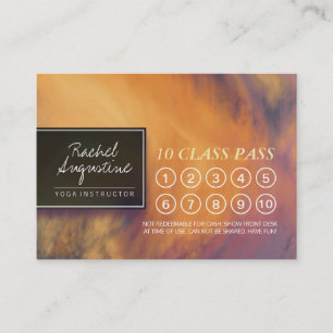 Carte De Rendez-vous Watercolor Sunset YOGA 10 Classe Pass Nomination