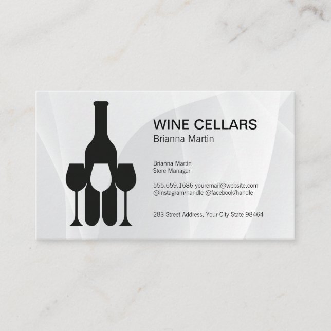 Carte De Rendez-vous Wine Tasting Logo | Bottle | Glasses (Devant)