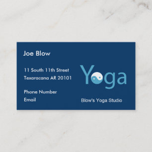 Carte De Rendez-vous Yoga avec Yin Yang dans le bleu