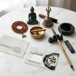 Carte De Rendez-vous Yoga Méditation Instructeur Nomination Om Symbole