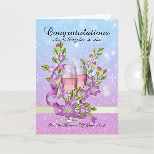 Carte de renouvellement du voeu de mariage de son  (Devant)