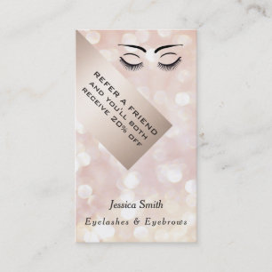 Carte de renvoi chic bokeh cils & sourcils