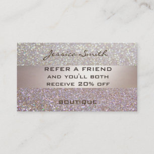 Carte de renvoi glamour faux chic glittery