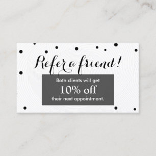 Carte de renvoi Salon moderne de beauté noir et