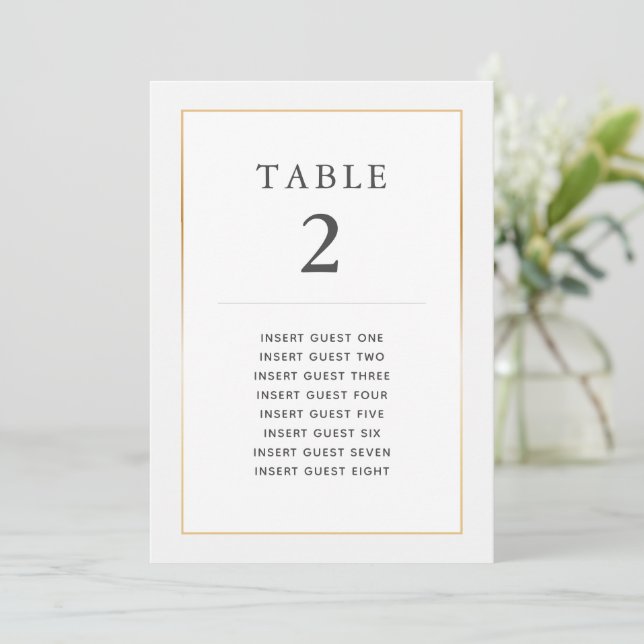Carte de Repas Simple et Élégant en Or pour Deux P (Debout devant)