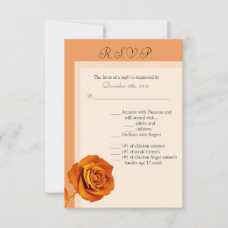 Carte de réponse 3,5x5 Orange Rose