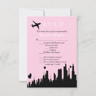 Carte de réponse 3,5x5 Rose City Line