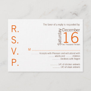 Carte de réponse 3x5 R.S.V.P. Brown Orange Chevron