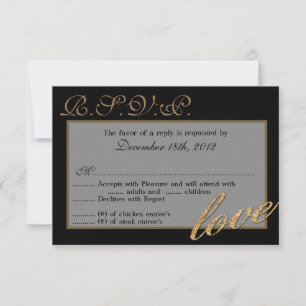 Carte de réponse 3x5 R.S.V.P. Gold Foil Parties sc