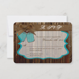 Carte de réponse 3x5 R.S.V.P. Initiales de la boît