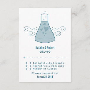 Carte de réponse à la chimie sucrée bleue