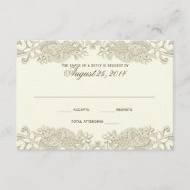 Carte de réponse à la conception de dentelle Vinta