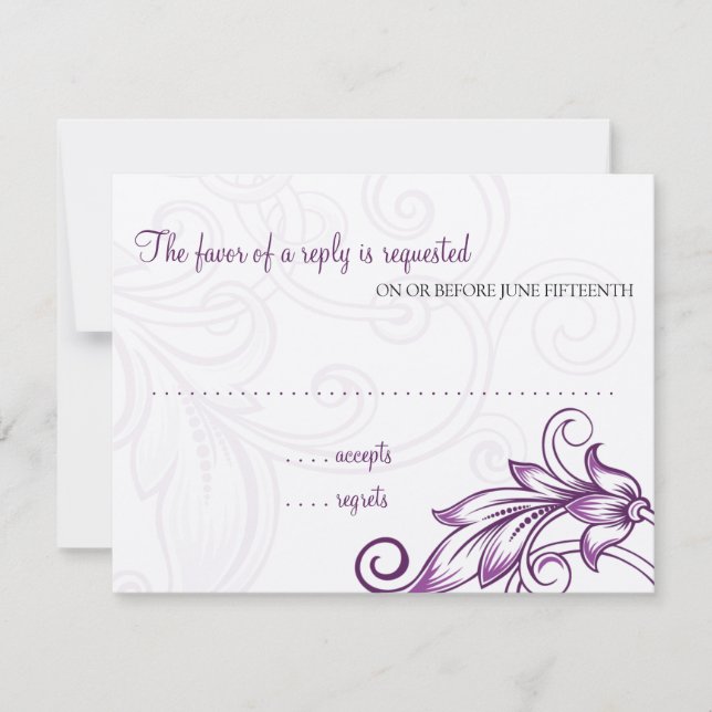 Carte de réponse à la fleur rétro (Devant)