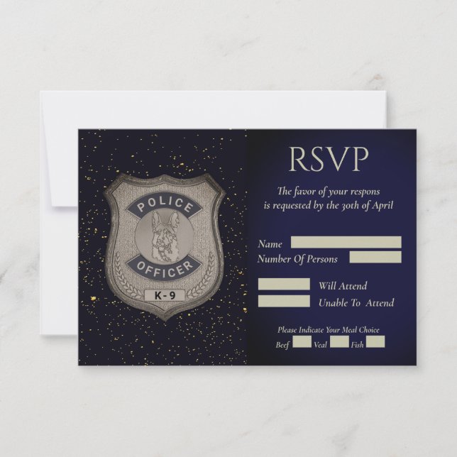 Carte de réponse à la retraite de l'agent K9 (Devant)