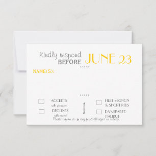 Carte de réponse à la suite d'invitation moderne