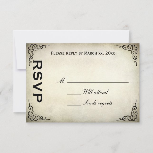 Carte de réponse à la tulipe de perroquet vintage (Devant)