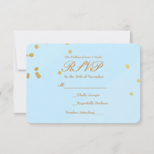 Carte de réponse à l'invitation avec confettis Ble