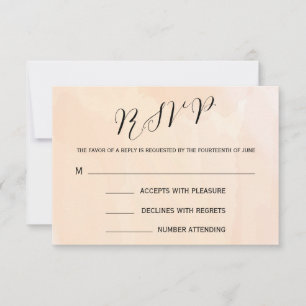 Carte de réponse aquarelle abricot pour RSVP de ma