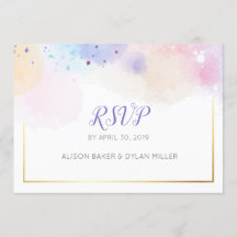 Carte de réponse aquarelle colorée