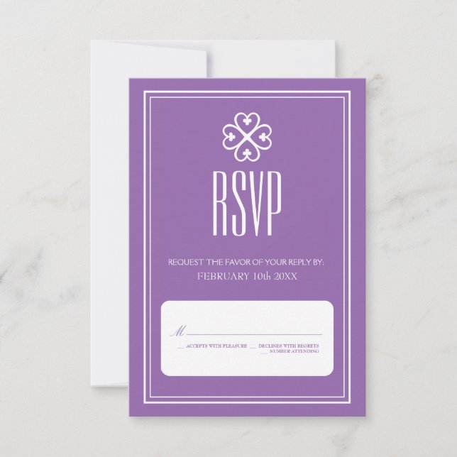 Carte de réponse au mariage Nyame Dua Lavender (Devant)