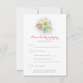 Carte de réponse au mariage pour l'aquarelle Helle