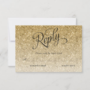 Carte de réponse au script fantaisie Gold Parties 