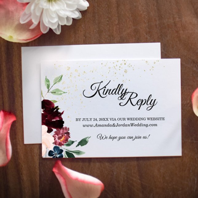 Carte de réponse au site Web de mariage pour la cé (Créateur téléchargé)