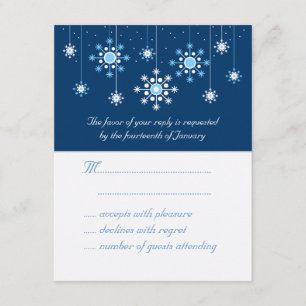 Carte de réponse aux flocons de neige de mariage d