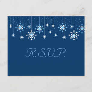 Carte de réponse aux flocons de neige de mariage d
