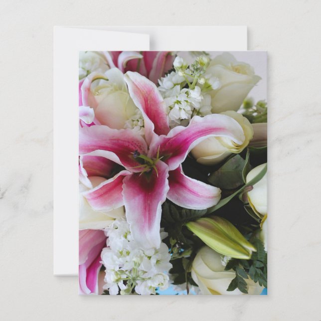 carte de réponse avec couverture florale (Devant)