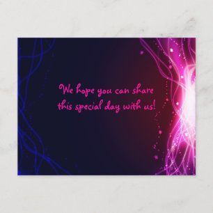Carte de réponse Bat mitzvah Neon Stars