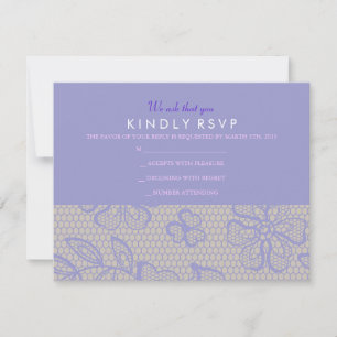 Carte de réponse Bat mitzvah PURPLE LACE vintage